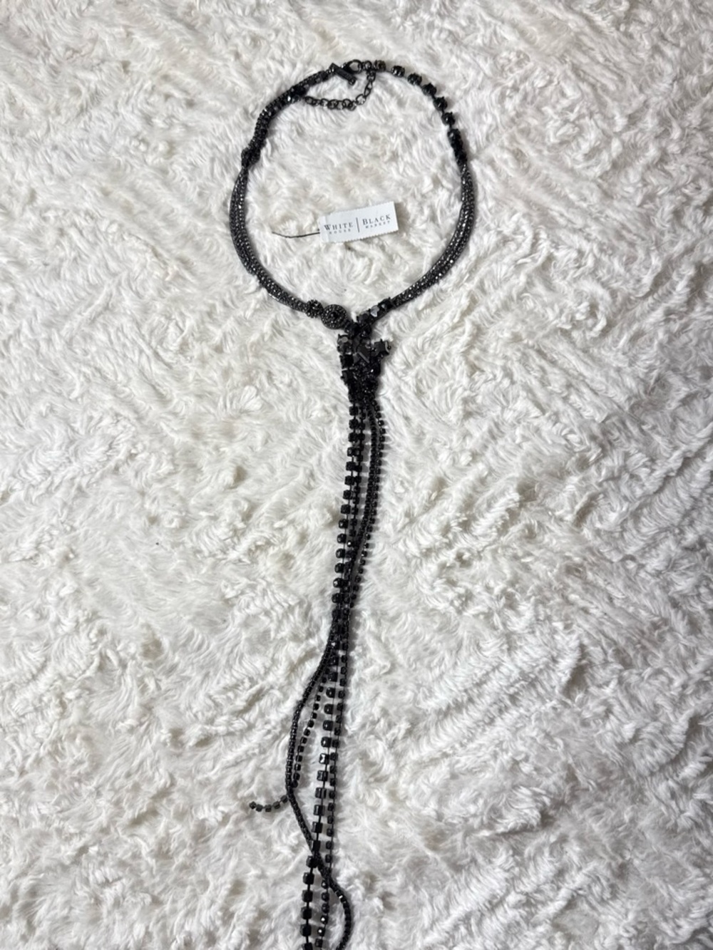 White House Black Market Black Multi-Strand Tassel Necklace